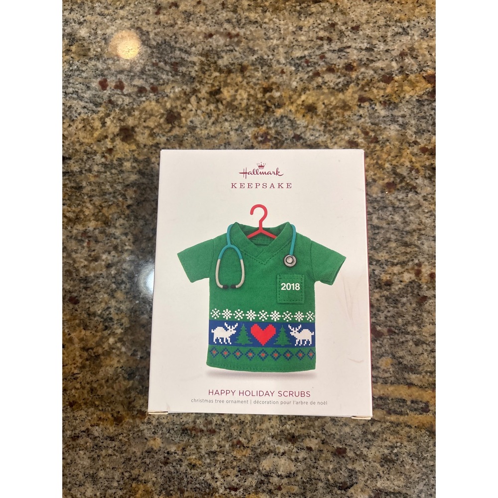 Hallmark Keepsake 2018 Happy Holiday Scrubs Christmas Ornament Medical Nurse